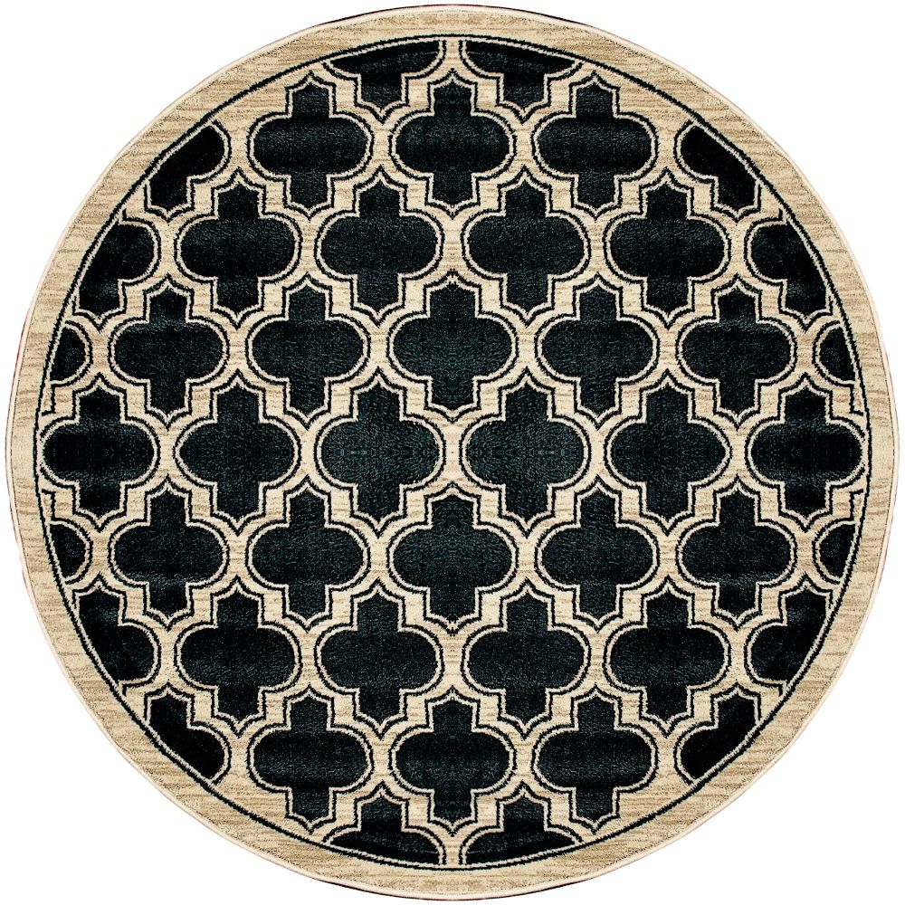 Dynamic Rugs 2816-090 Yazd 5.3 Ft. X 5.3 Ft. Round Rug in Black